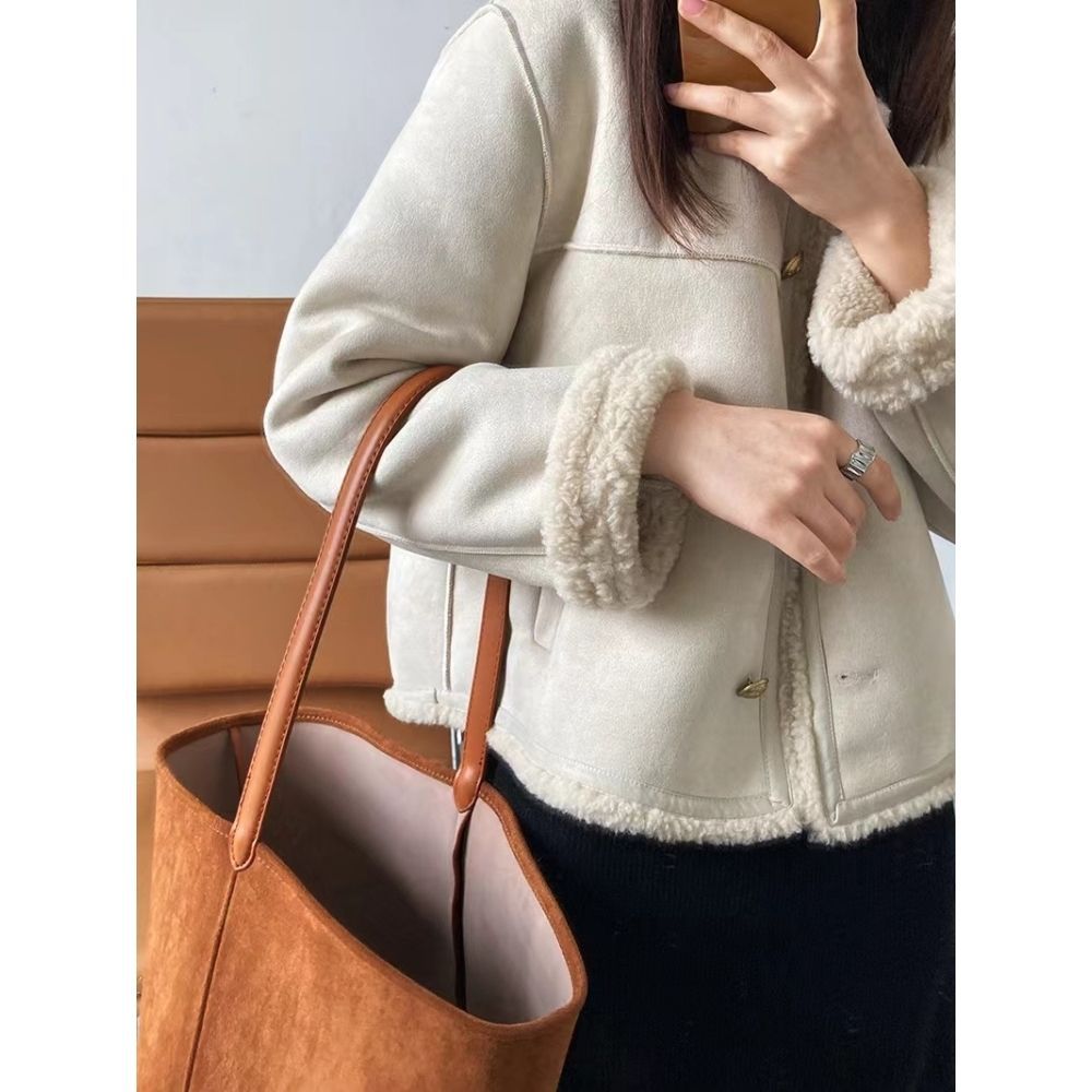 Damen Teddyjacke Eveloria Fauxfell