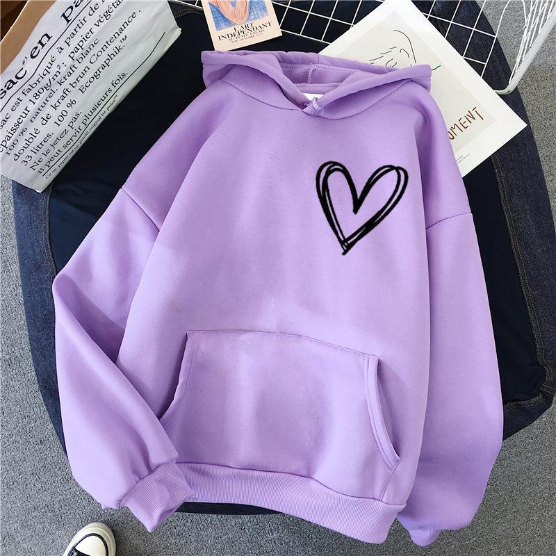 Damen Kapuzenpullover Herzmotiv Eveloria