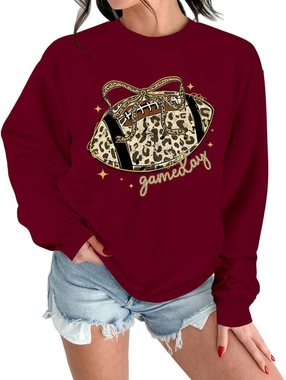 Damen Sweatshirt Sportmotiv Lässig Grau Eveloria