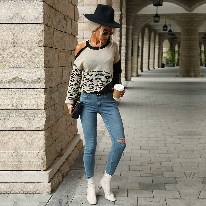 Damen Strickpullover Groß Tiermotiv Lässig Eveloria