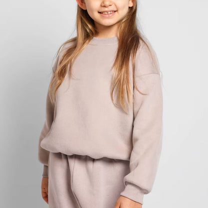 Damen Sweatshirt Weites Modell aus Baumwolle Beige