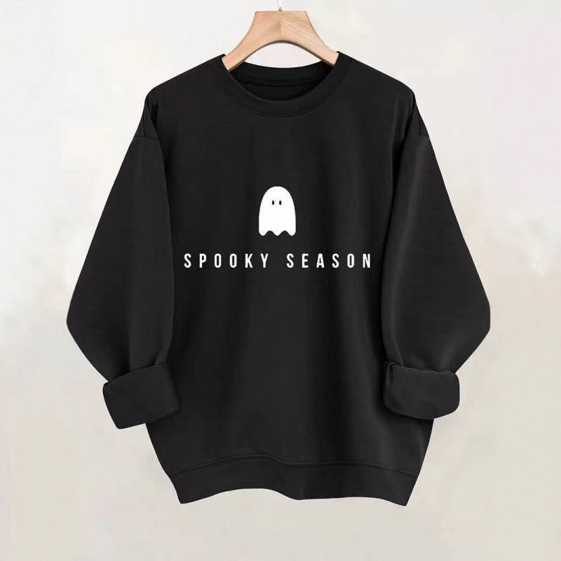 Damen Sweatshirt Weiches Innenfleece Gruselmotiv Schwarz Eveloria - Eveloria