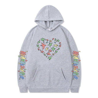 Damen Kapuzenpullover Herz- und Blattmotiv Eveloria