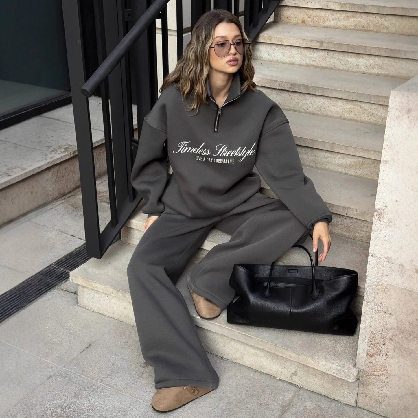 Damen Sweatshirt Hoher Kragen Eveloria