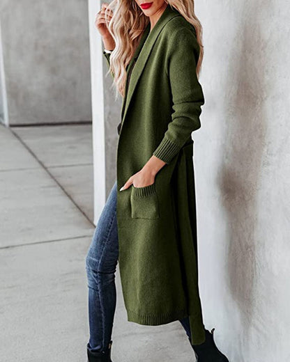Damen Grobstrick Cardigan mit Taschen Eveloria