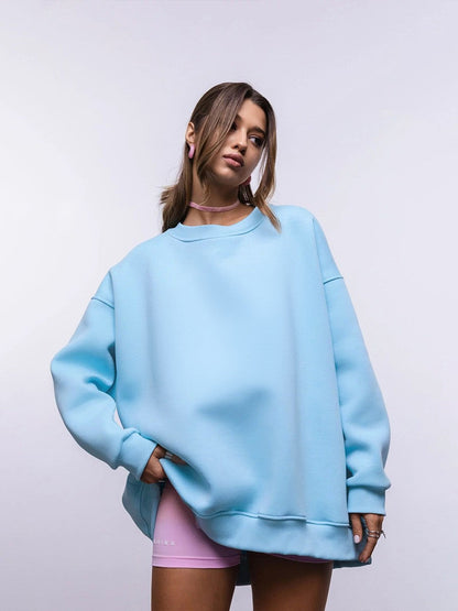 Eveloria Damen Oversized Sweatshirt Weiches Innenfutter Lässiger