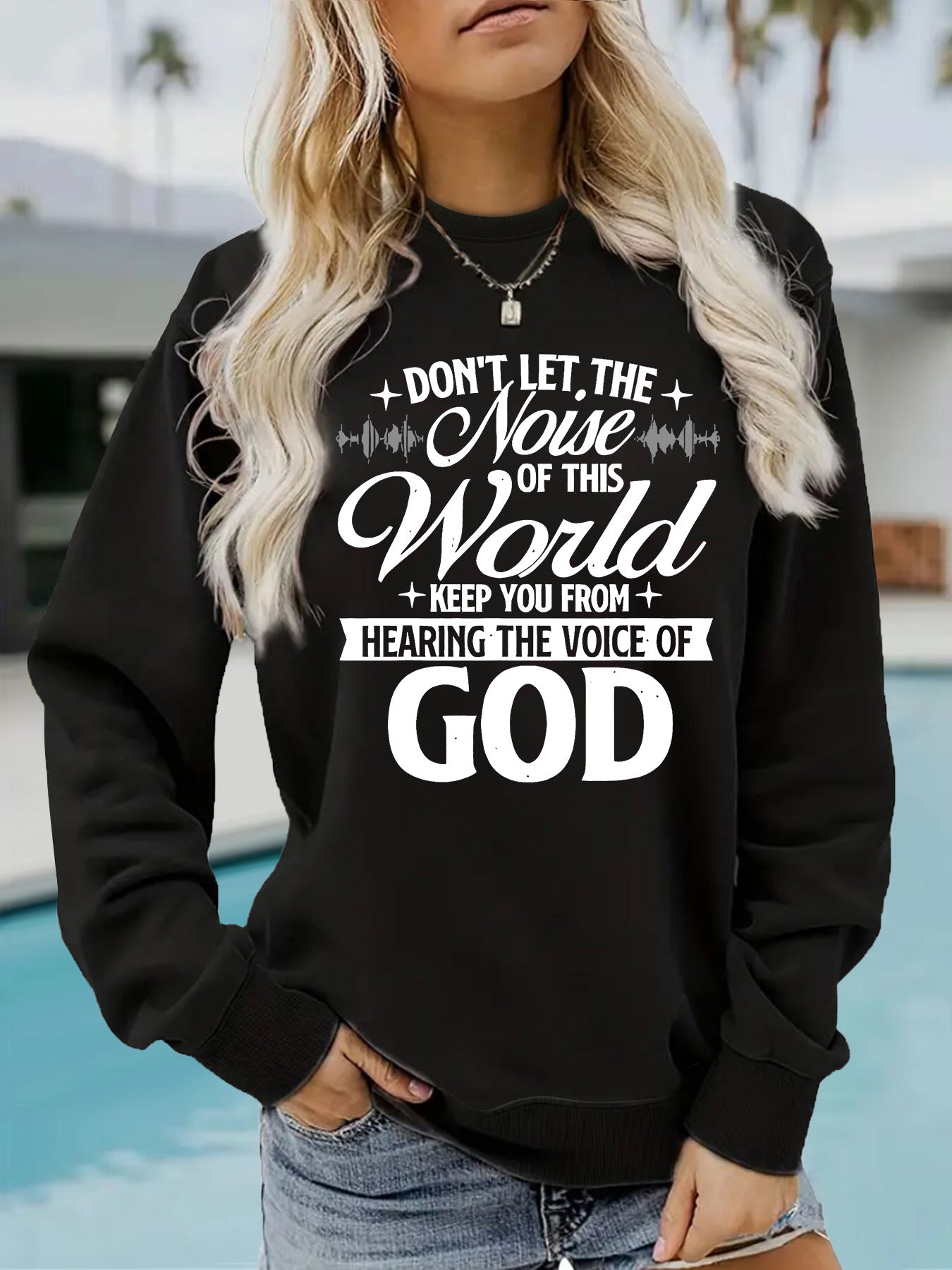 Damen Sweatshirt Bequem Mit Aufdruck Grau