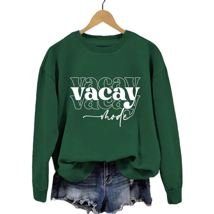 Damen Sweatshirt Lässiger Schriftzug Baumwolle Entspannte Passform