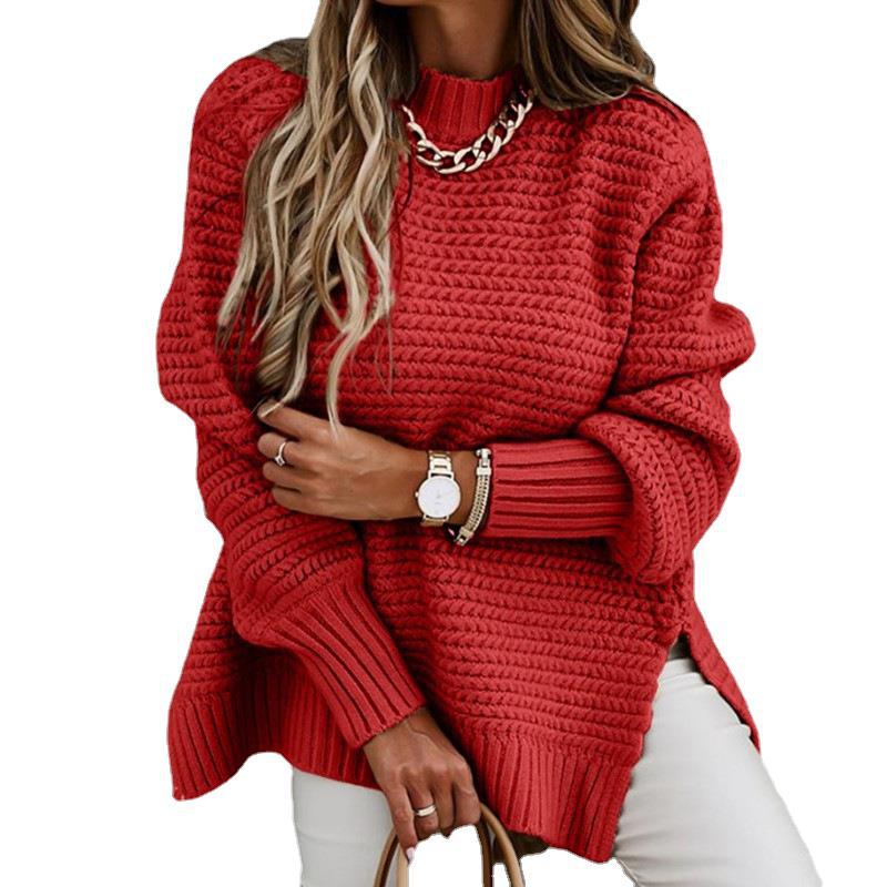Damen Strickpullover Strukturiert Weit Eveloria