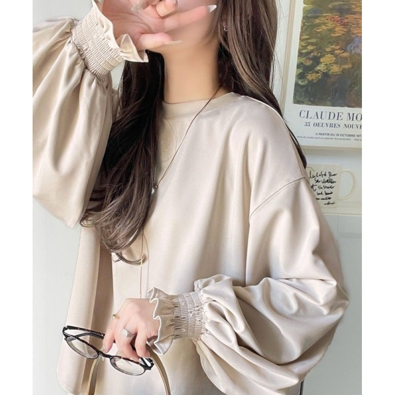 Damen Oversized Sweatshirt Eveloria Weich Grau