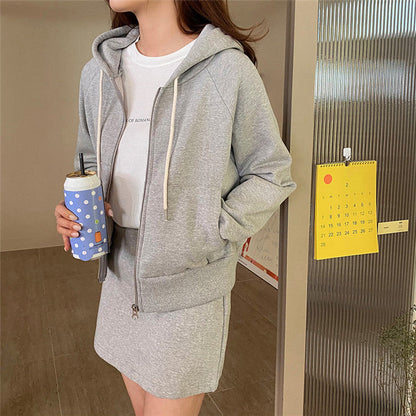 Damen Sweatjacke Lässig Reißverschluss Durchgehend Eveloria