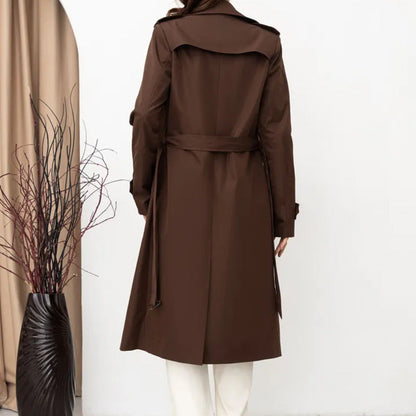 Damen Trenchcoat Doppelter Knopfleiste Taillengürtel