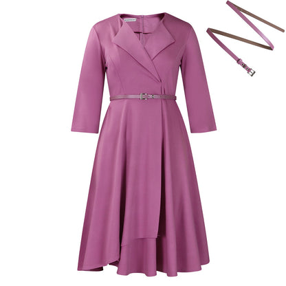 Damen Wickelkleid Elegante Taillierung Modische Akzente Eveloria