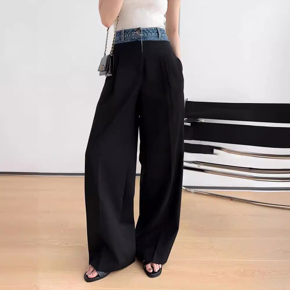 Damen High-Waist-Stoffhose Weit geschnitten Eveloria
