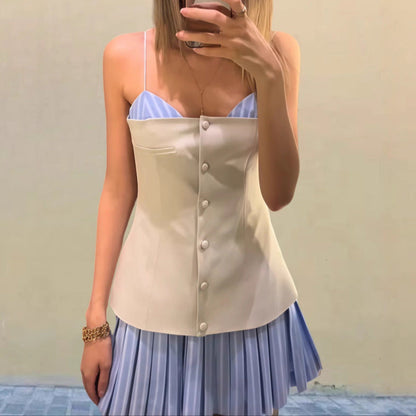 Damen Kurzkleid Rüschendetails Fließend Eveloria