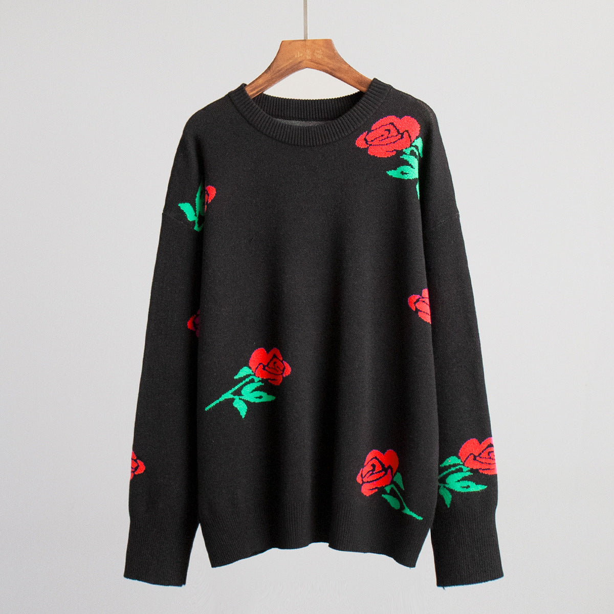 Damen Strickpullover Florales Design Lockere Passform