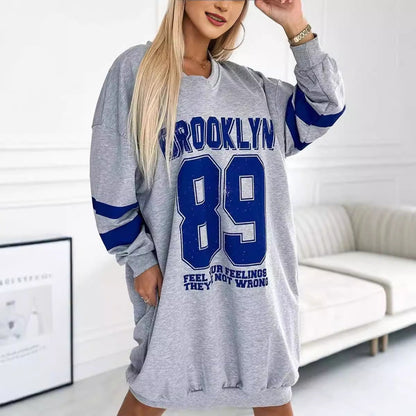 Damen Oversized Sportkleid V-Ausschnitt Schwarz Eveloria - Eveloria