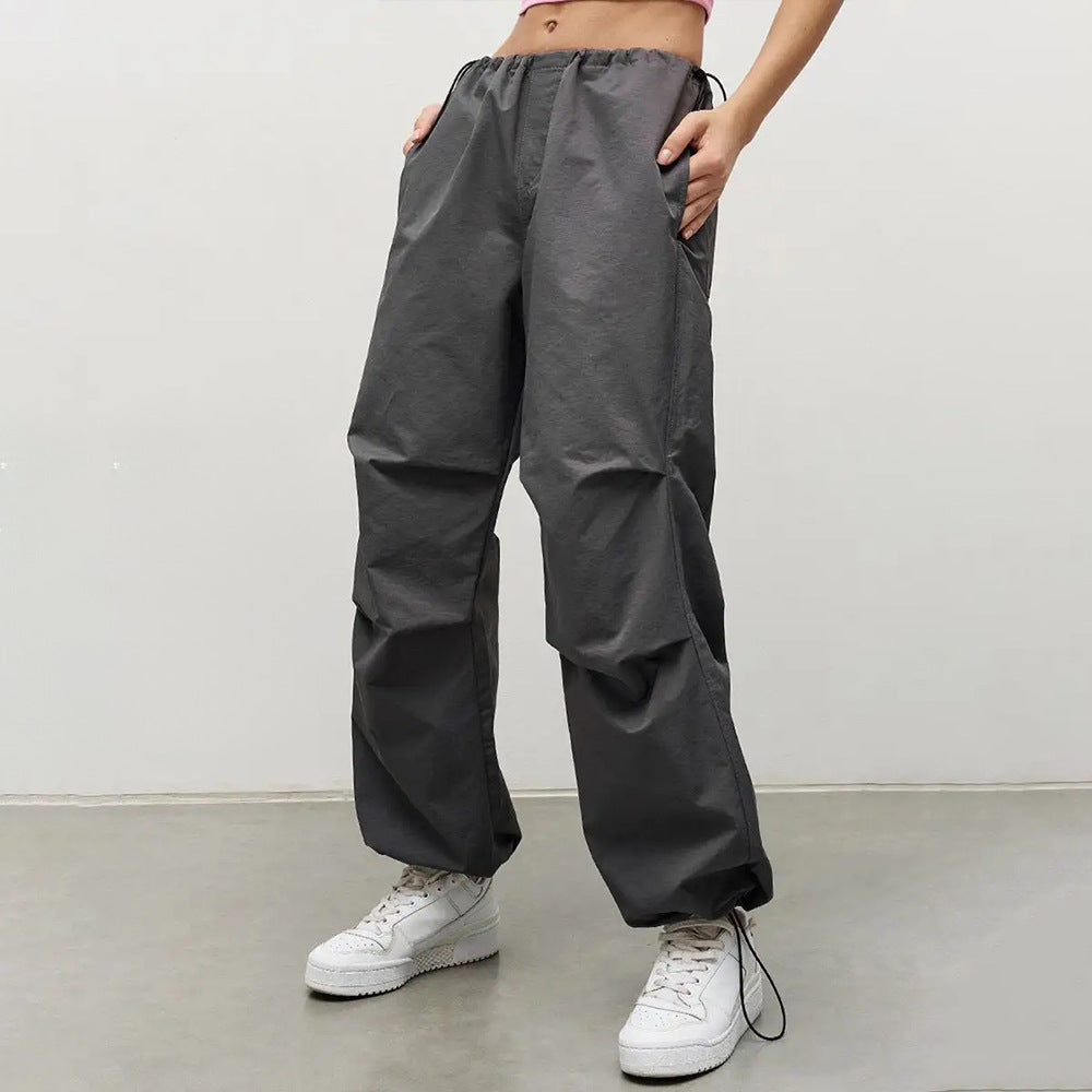Damen Sport-Hosen Verstellbarer Bund Praktische Taschen Schwarz - Eveloria