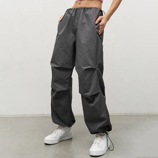 Damen Sport-Hosen Verstellbarer Bund Praktische Taschen Schwarz - Eveloria