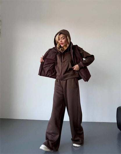 Damen Entspannungs-Set Kapuzenoberteil und weite Hose Eveloria