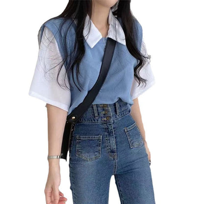 Damen Oversized Shirt mit Layering Effekt Bequem