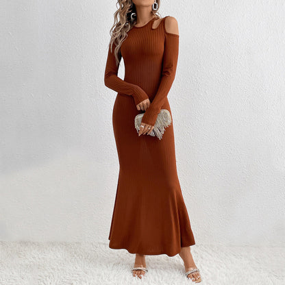 Damen Maxikleid Cut-Out-Design Figurumspielend Eveloria