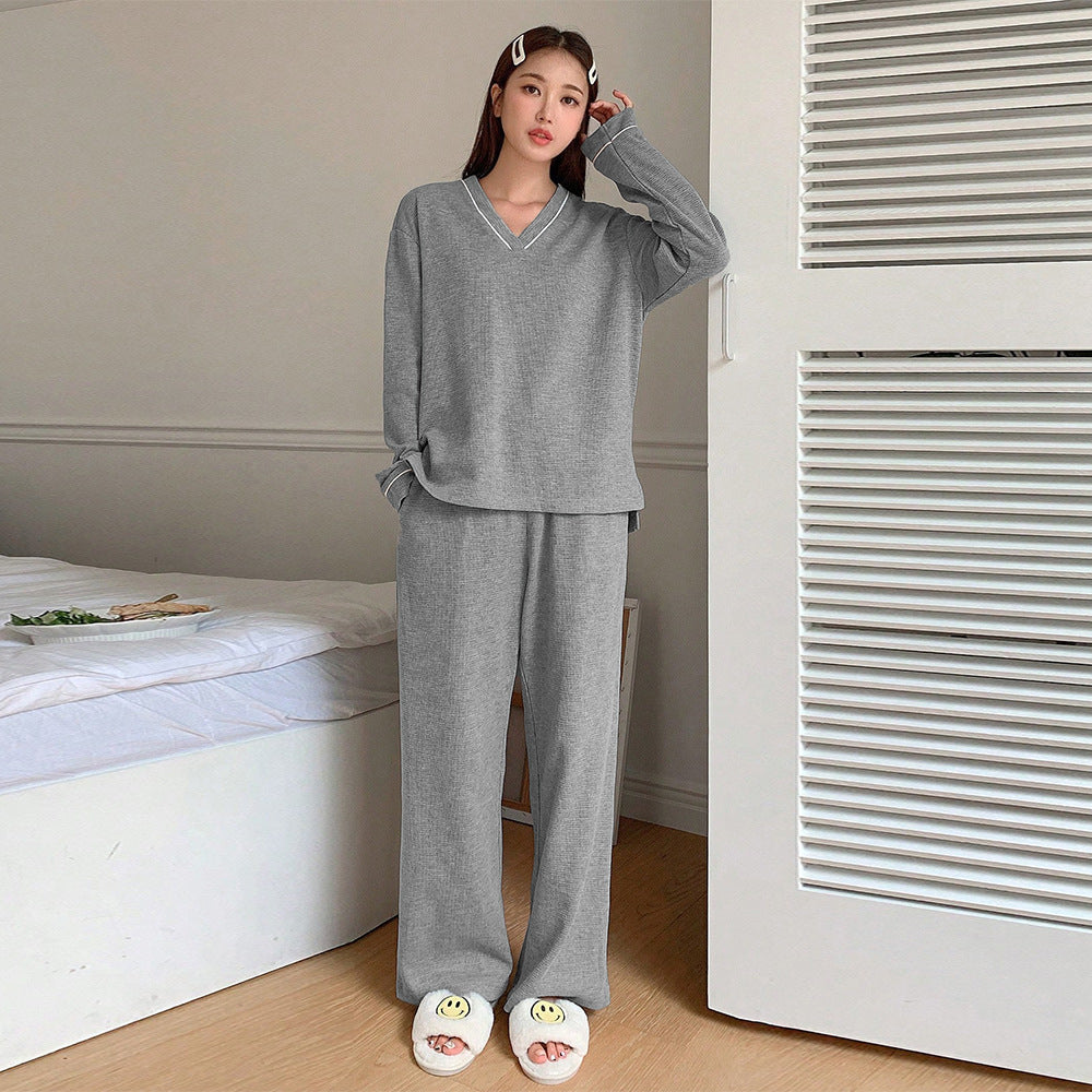 Damen Loungeanzug V-Ausschnitt Weites Design - Eveloria