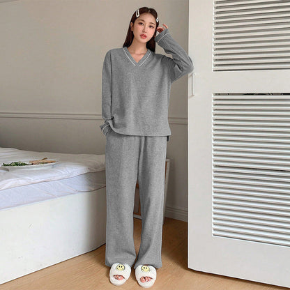 Damen Loungeanzug V-Ausschnitt Weites Design - Eveloria