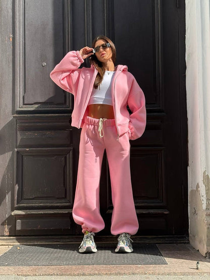 Damen Oversized Jogginganzug Kapuze Elastisch Eveloria