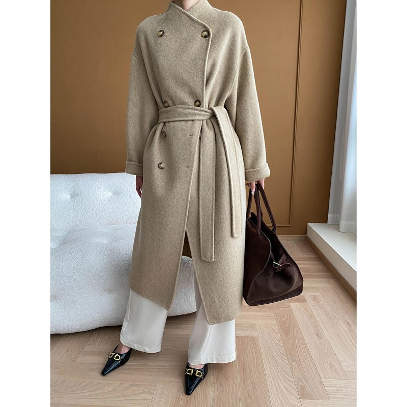 Damen Wickelmantel Wollmix Elegant Eveloria