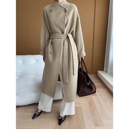Damen Wickelmantel Wollmix Elegant Eveloria