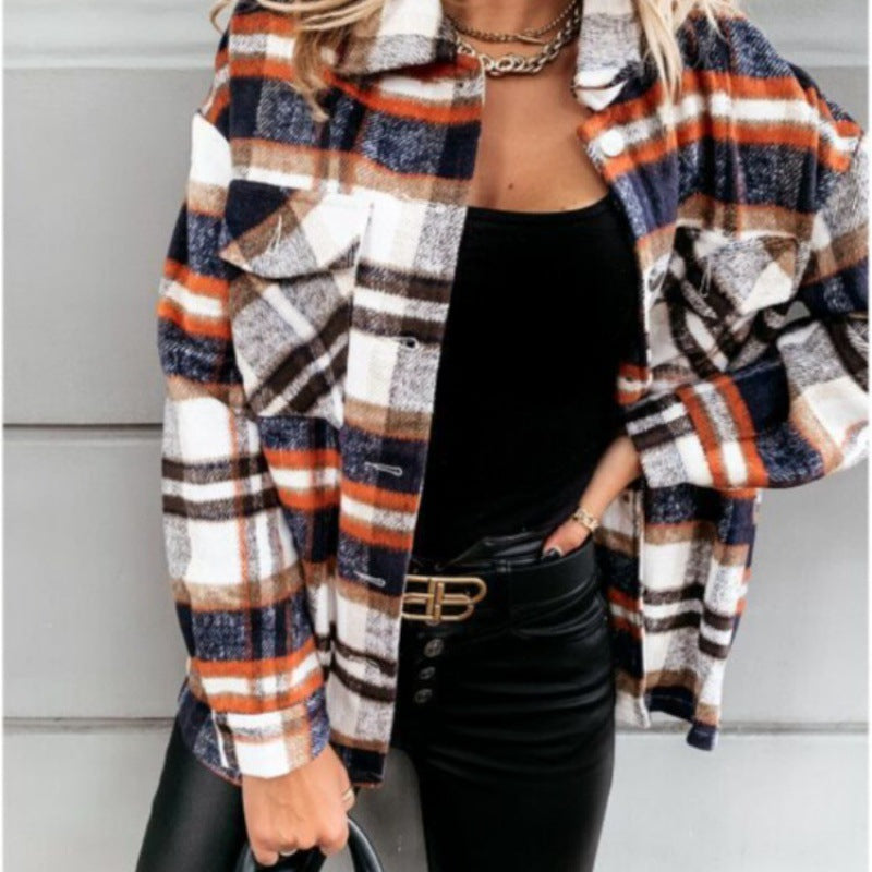 Eveloria Damen Karomuster Flanelljacke