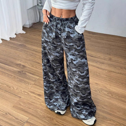 Damen Cargo-Hose Camouflage-Print Weite Bein Eveloria - Eveloria
