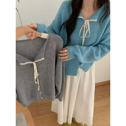 Damen Cardigan mit Kordelzug und Knöpfen