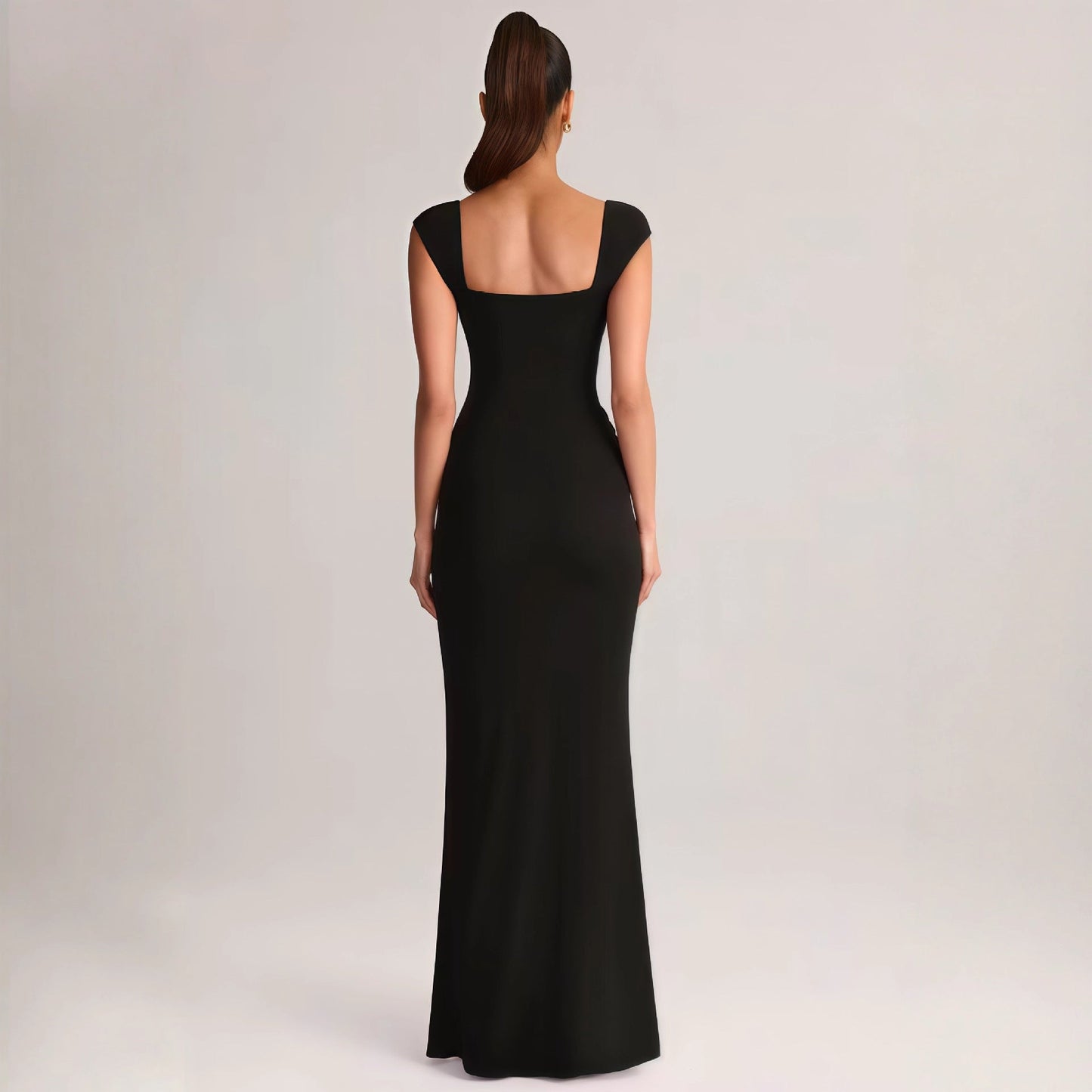 Damen Maxikleid Elegantes V-Ausschnitt Seitenschlitz Eveloria