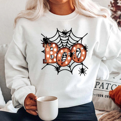 Damen Sweatshirt Halloween Spinnennetz Design Eveloria