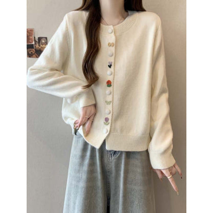 Damen Strickjacke Kuschelig Bunt Eveloria