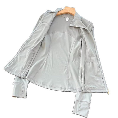 Damen Laufjacke Atmungsaktives Material Hochkragen Eveloria