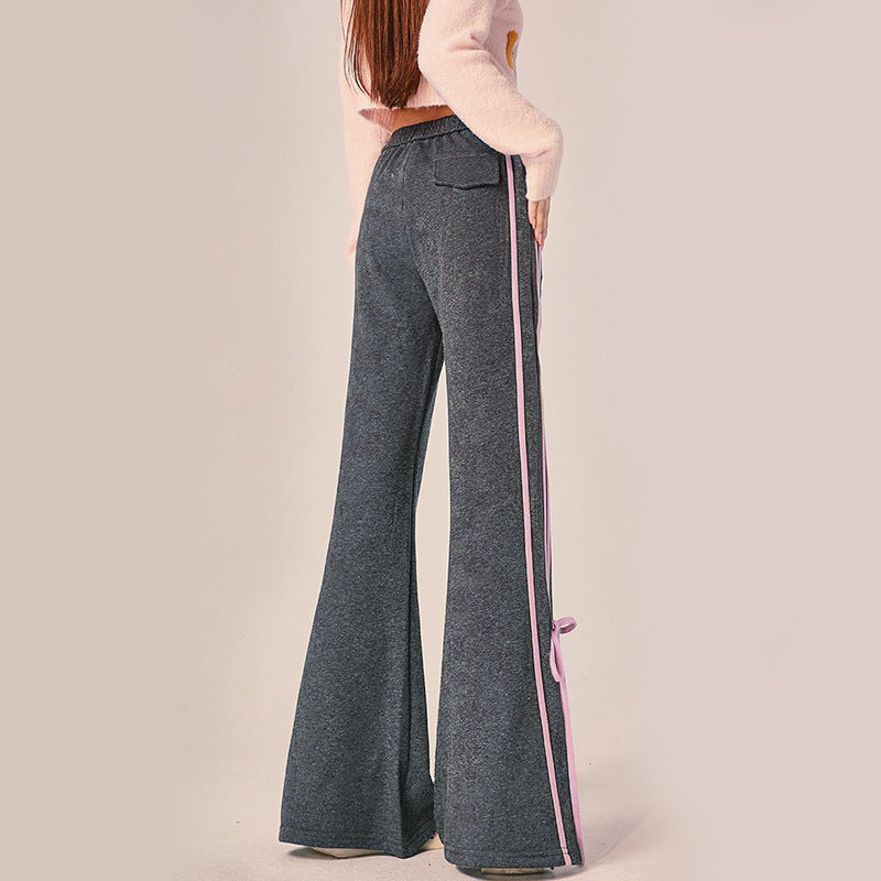 Damen Freizeitpants Weit mit Bindebändern
