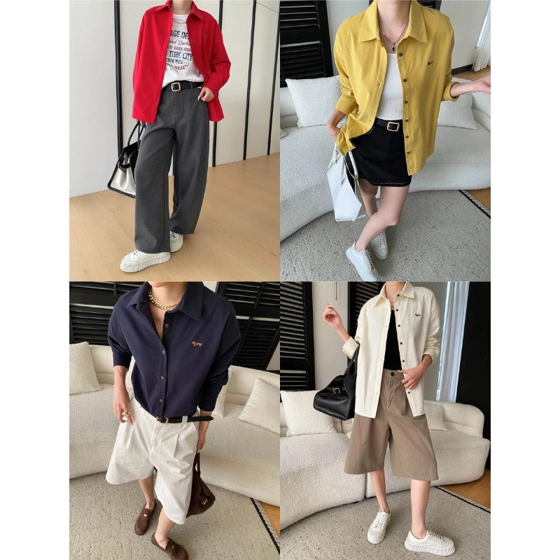 Damen Überhemdjacke Lässig Mit Taschen Beige Eveloria