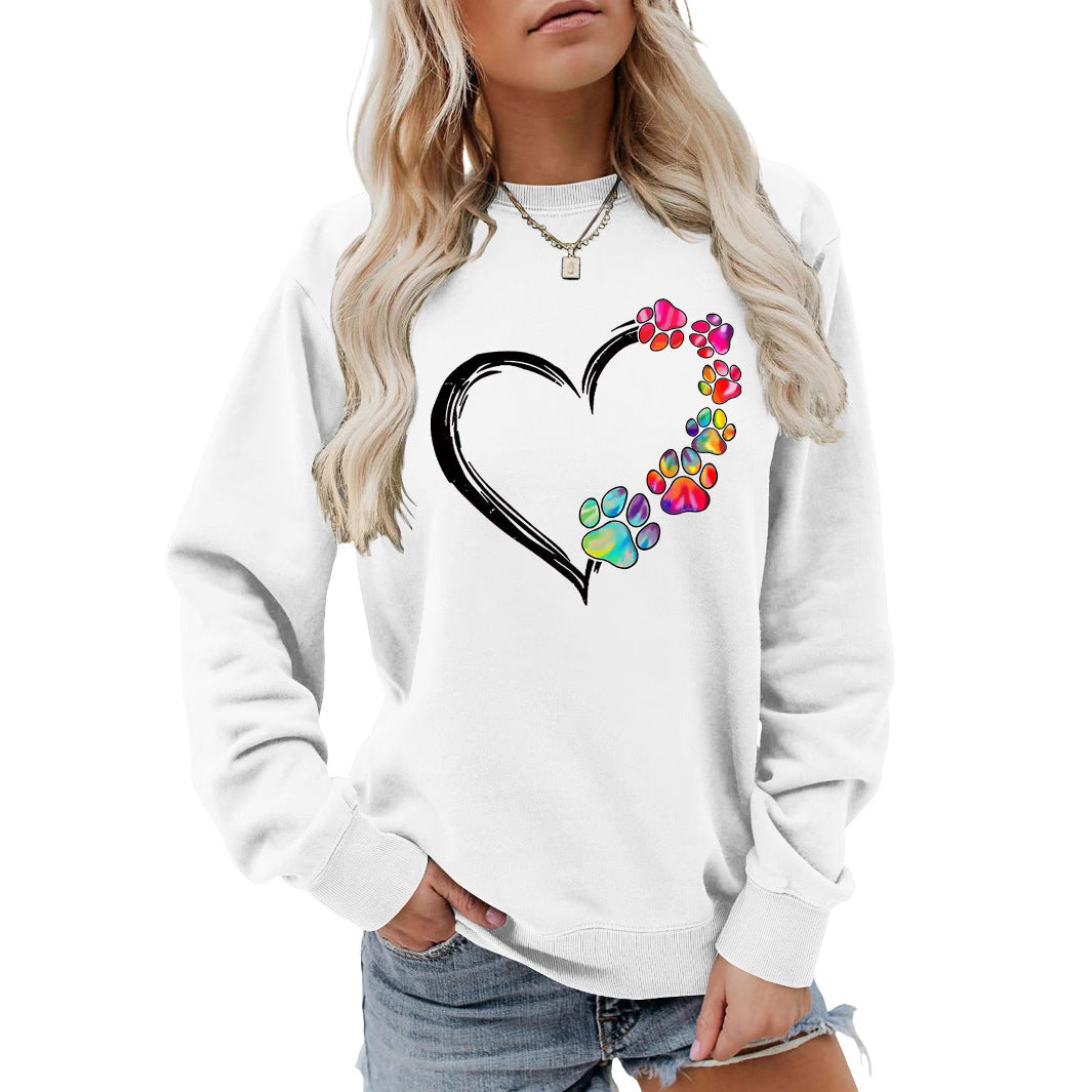 Damen Sweatshirt Pfotenherz-Design Eveloria