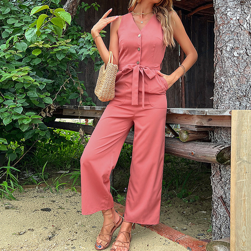 Damen Jumpsuit Bequem Taillierbar Eveloria