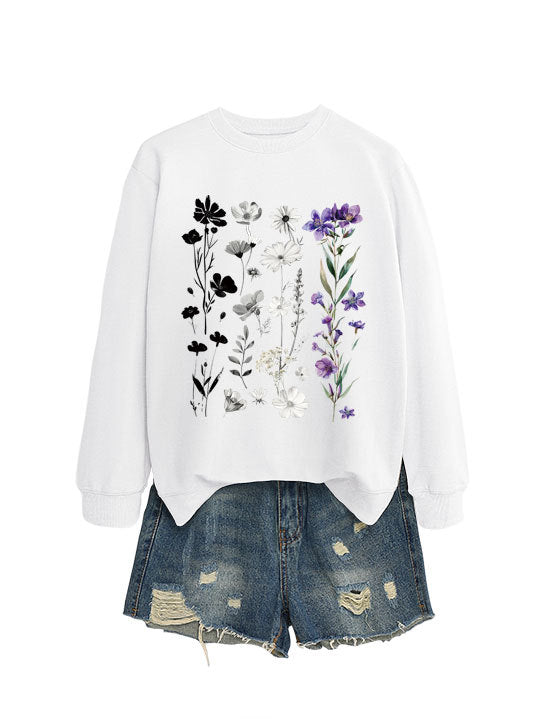 Damen Sweatshirt Florales Design Weich Eveloria