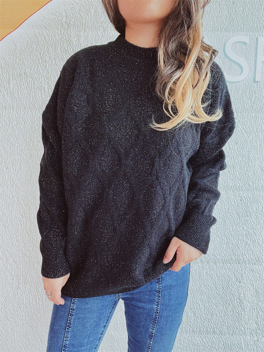 Damen Grobstrickpullover Jacquard-Muster Eveloria