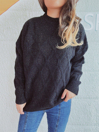Damen Grobstrickpullover Jacquard-Muster Eveloria