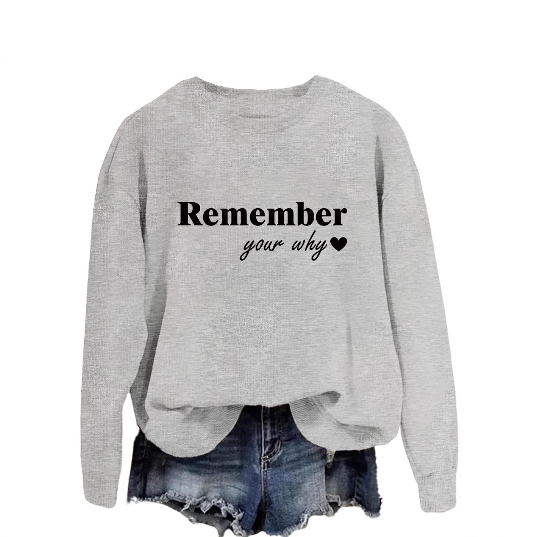 Damen Sweatshirt Lässig Motiv-Aufdruck Grau Eveloria