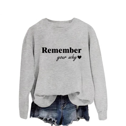Damen Sweatshirt Lässig Motiv-Aufdruck Grau Eveloria