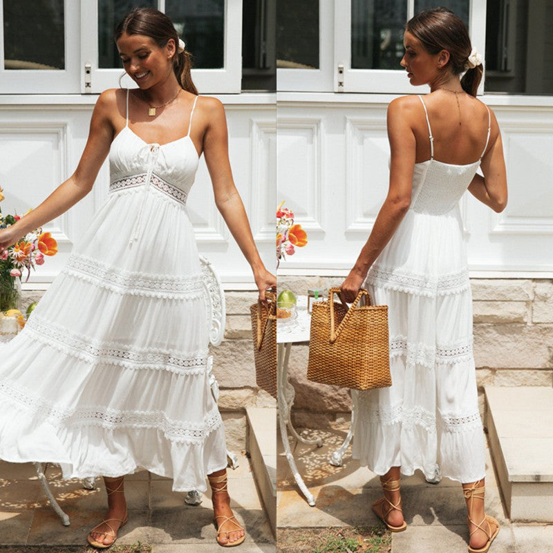 Damen Maxikleid mit Knoten und Rüschen Eveloria - Eveloria