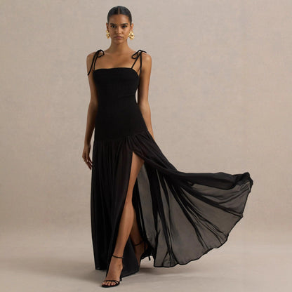 Damen Maxi-Kleid Verstellbare Spaghettiträger Eleganter Schnitt
