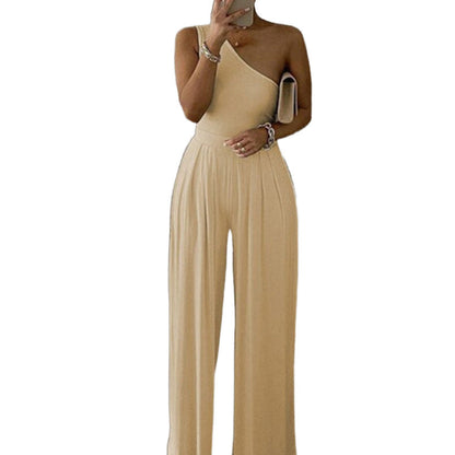 Damen Elegante Ein-Schulter-Jumpsuit Eveloria